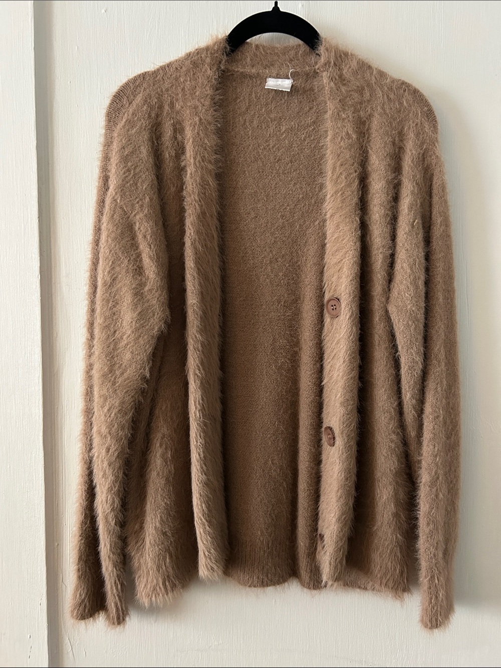 Amazon Women's Fuzzy Button-Front Cardigan - Brown
